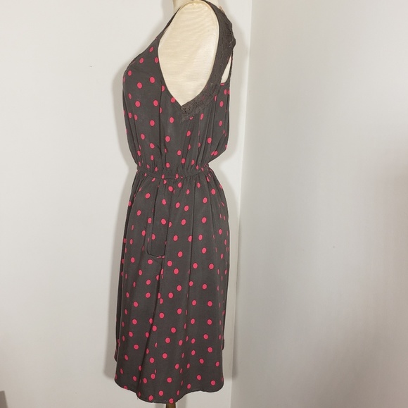 Mossimo polka dot dress with gray lace size S/P - Picture 2 of 6